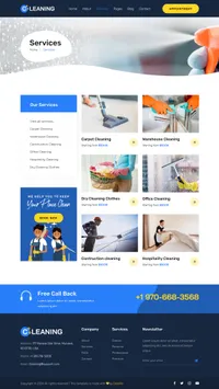 cleaning mini website template desktop screenshot