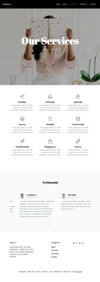 innova mini website template desktop screenshot