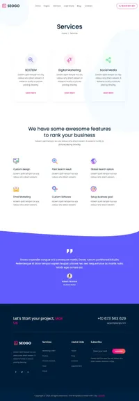 seogo mini website template desktop screenshot