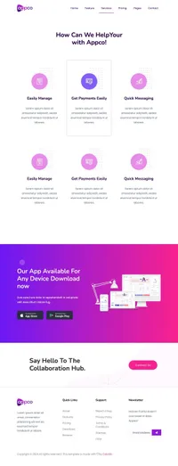appco mini website template desktop screenshot