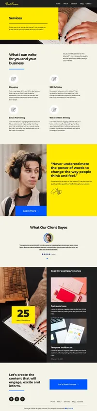 buckkinnear mini website template desktop screenshot