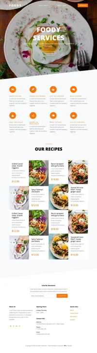 foody mini website template desktop screenshot