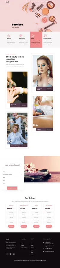 camille mini website template desktop screenshot