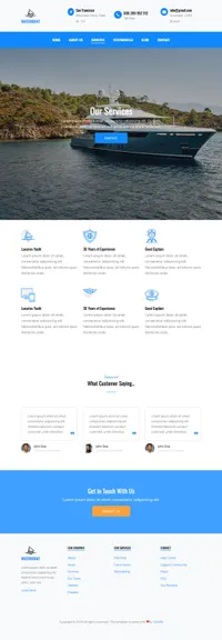 waterboat mini website template desktop screenshot