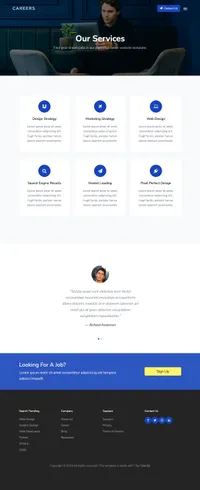 careers mini website template desktop screenshot