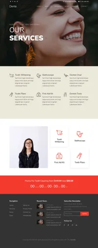 dente mini website template desktop screenshot
