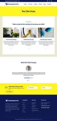 cleaningservice mini website template desktop screenshot