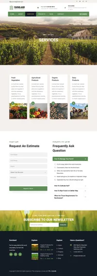 farmland mini website template desktop screenshot