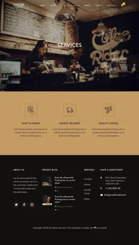 coffee-blend mini website template desktop screenshot