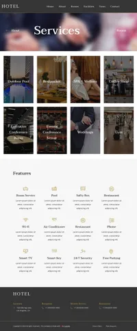 hotel mini website template desktop screenshot