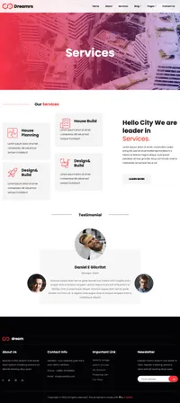dreamrs mini website template desktop screenshot