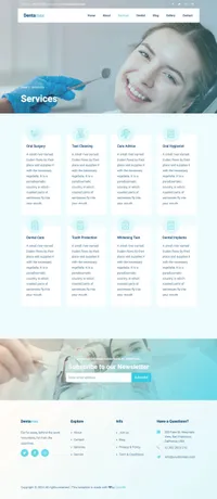 dentamax mini website template desktop screenshot