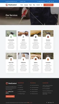 pestcontrol mini website template desktop screenshot