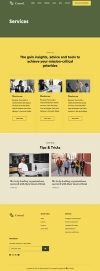 consul mini website template desktop screenshot