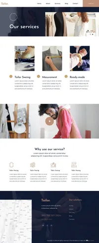 tailor mini website template desktop screenshot