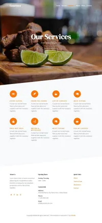 gourmet mini website template desktop screenshot