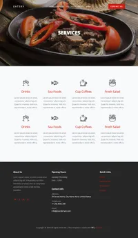 eatery mini website template desktop screenshot