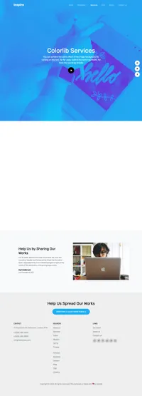 inspire mini website template desktop screenshot