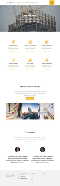 construct mini website template desktop screenshot