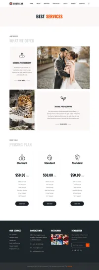 shotgear mini website template desktop screenshot