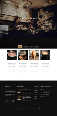 coffee mini website template desktop screenshot