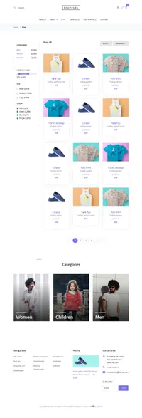 shoppers mini website template desktop screenshot
