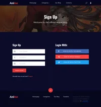 anime mini website template desktop screenshot