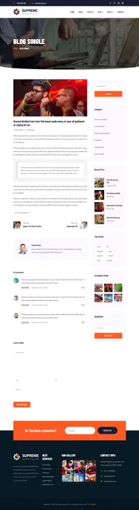 supreme mini website template desktop screenshot