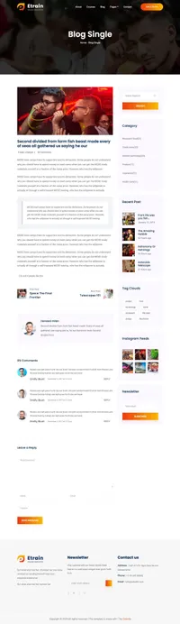 etrain mini website template desktop screenshot