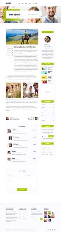 occupy mini website template desktop screenshot