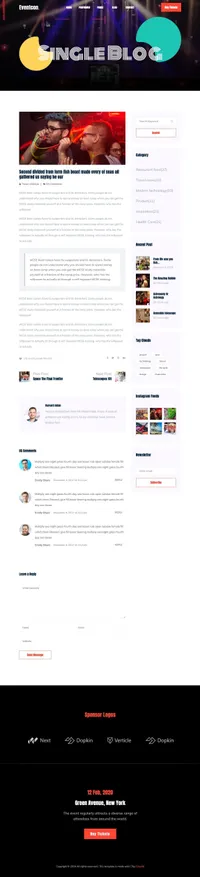 eventcon mini website template desktop screenshot