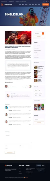 constructioncompany mini website template desktop screenshot