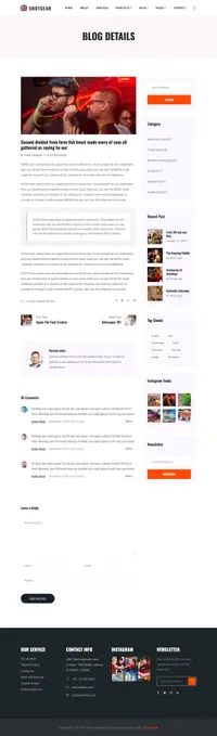 shotgear mini website template desktop screenshot