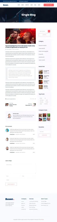 buson mini website template desktop screenshot