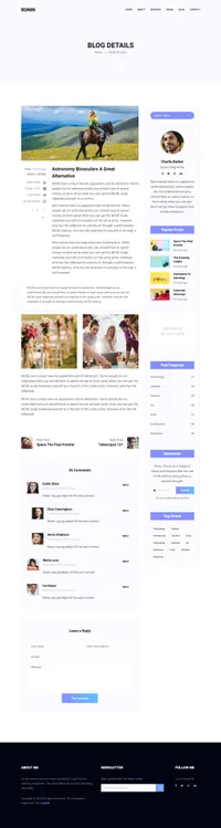 ronin mini website template desktop screenshot