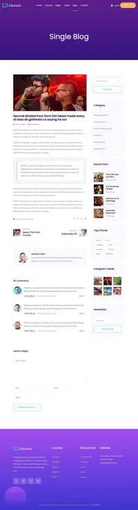 edumark mini website template desktop screenshot