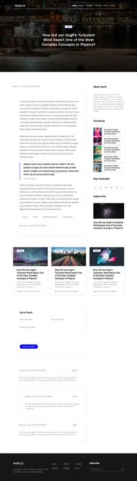 world mini website template desktop screenshot