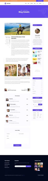 hosthub mini website template desktop screenshot