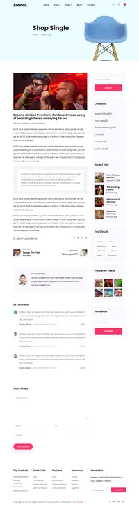aranoz mini website template desktop screenshot