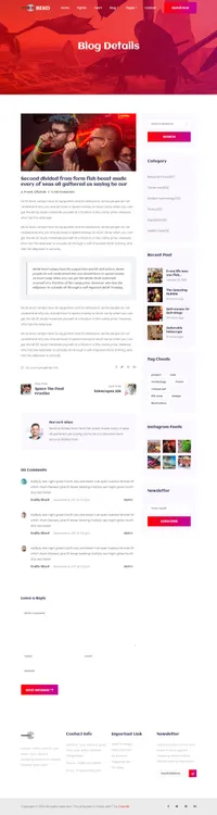 beko mini website template desktop screenshot