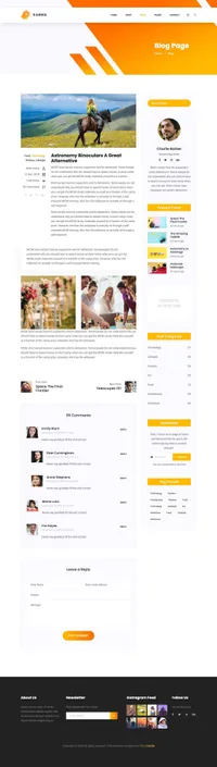 karma mini website template desktop screenshot