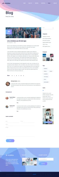 sierra mini website template desktop screenshot