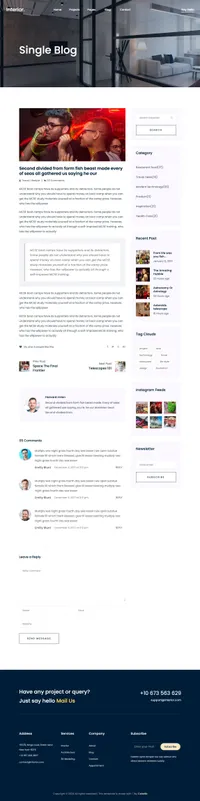 interior-2 mini website template desktop screenshot