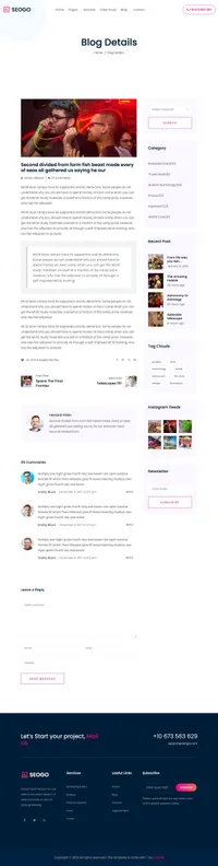seogo mini website template desktop screenshot