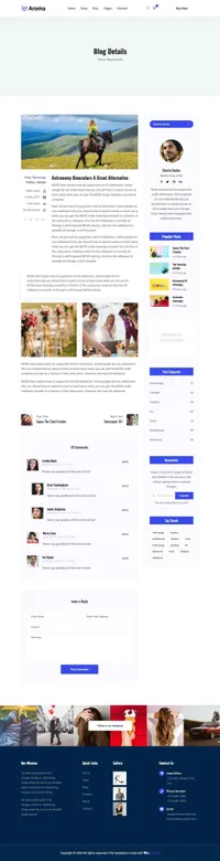 aroma mini website template desktop screenshot