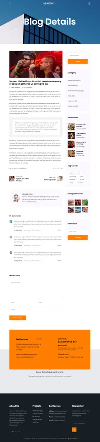 heaven mini website template desktop screenshot