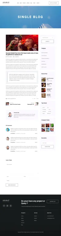 ararat mini website template desktop screenshot
