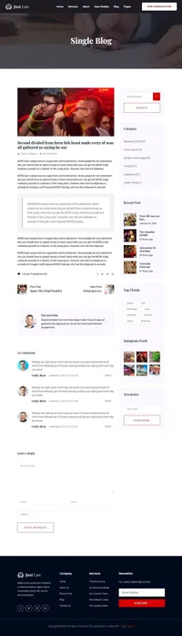 justlaw mini website template desktop screenshot