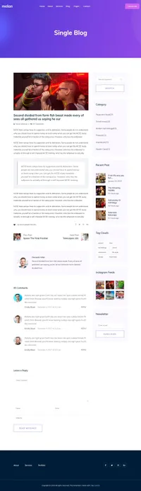 melan mini website template desktop screenshot