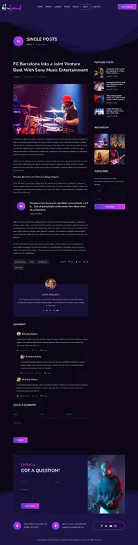hnband mini website template desktop screenshot
